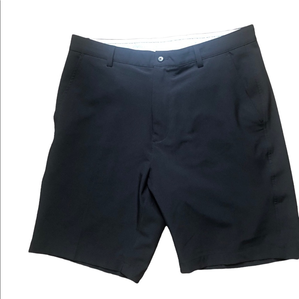 FJ FootJoy Black Flat Front 24201 Golf Shorts Quick Dry 36” Inseam 9.5” Dressy